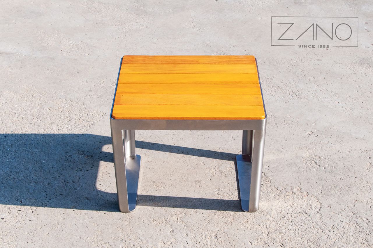 steel seat with hardwood without backrest