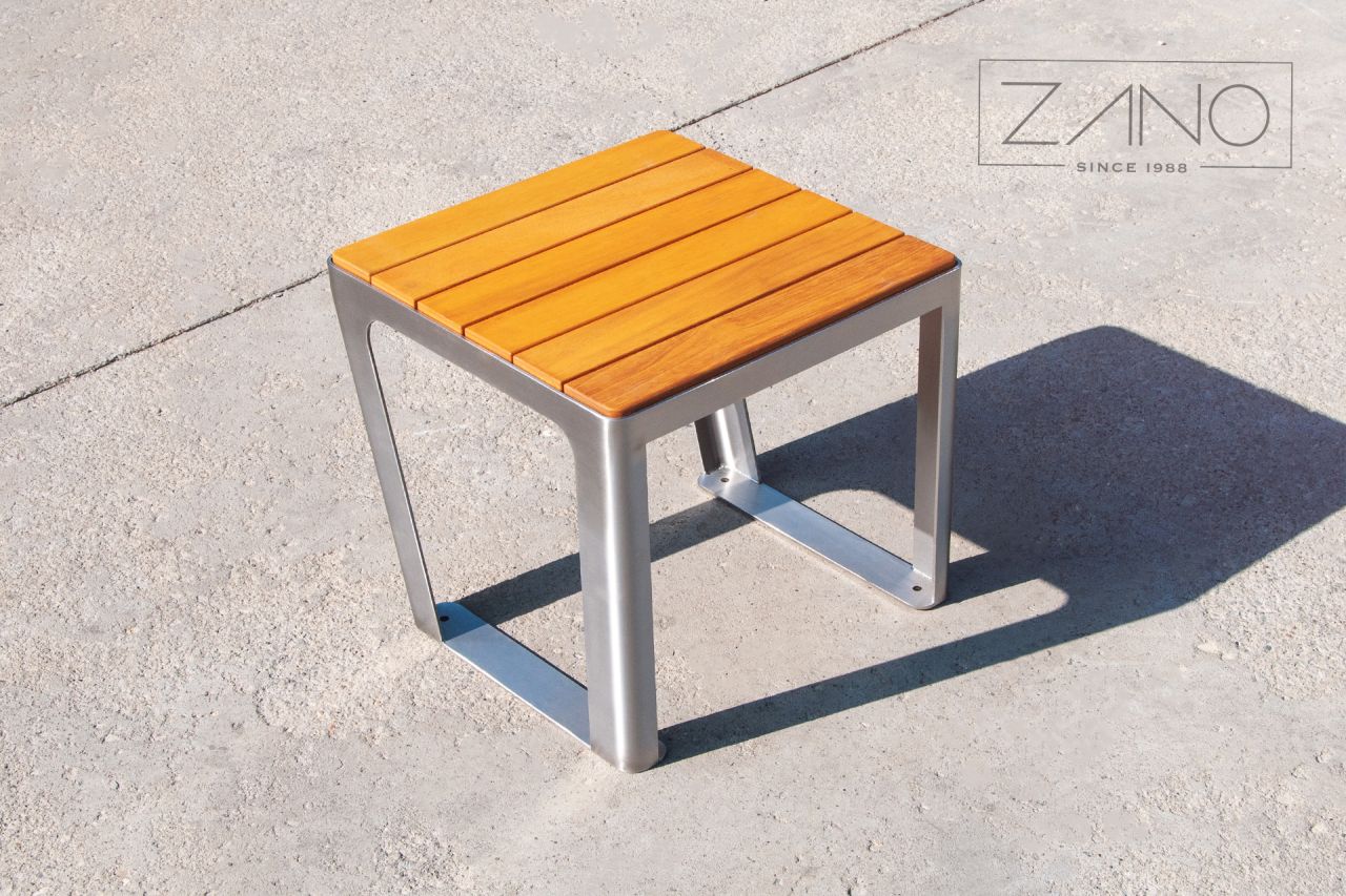Public seating - stainless steel and hardwood