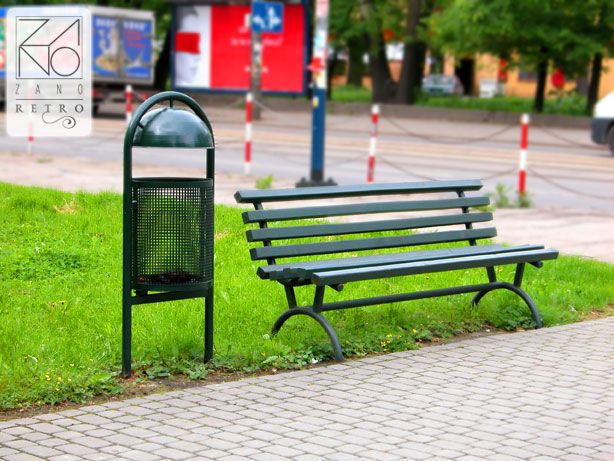 Ławki parkowe i kosze na śmieci