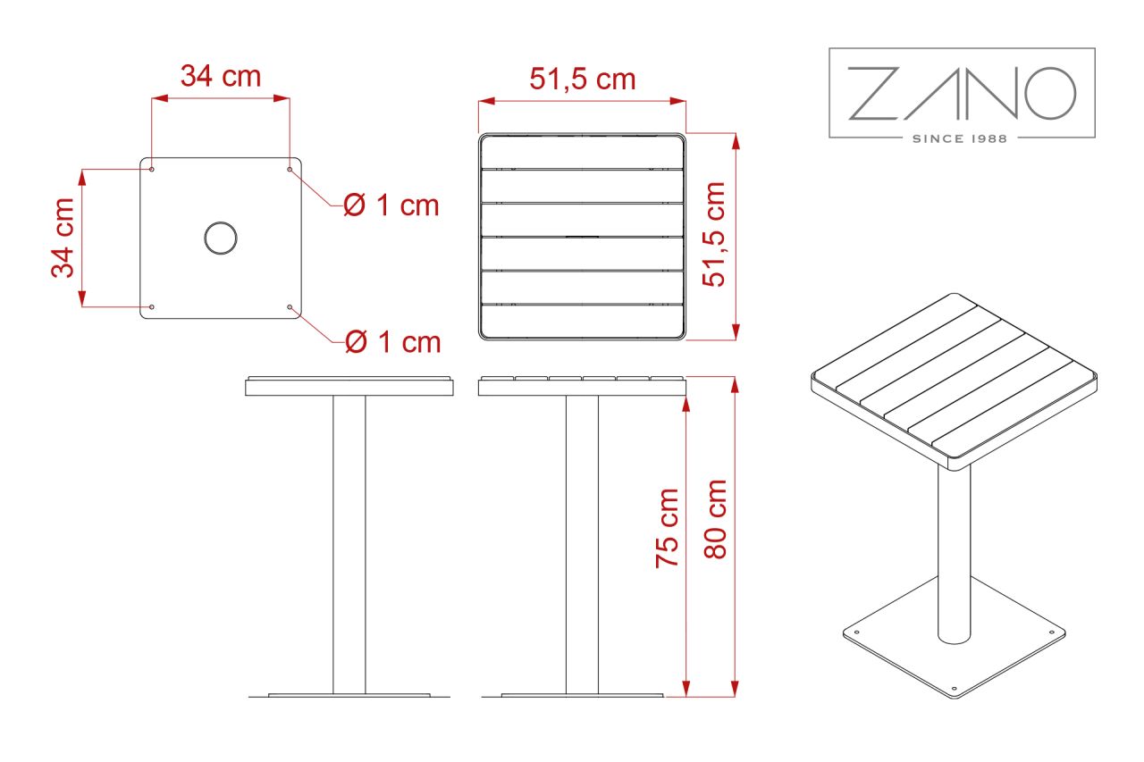 Dimensions Table Scandik 13.046.1